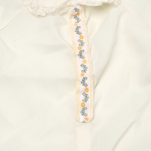 Vintage SEARS Baby Onesie Romper Sleeper Clothing Poly Cream Lace Buttons 1970s - Picture 8 of 8